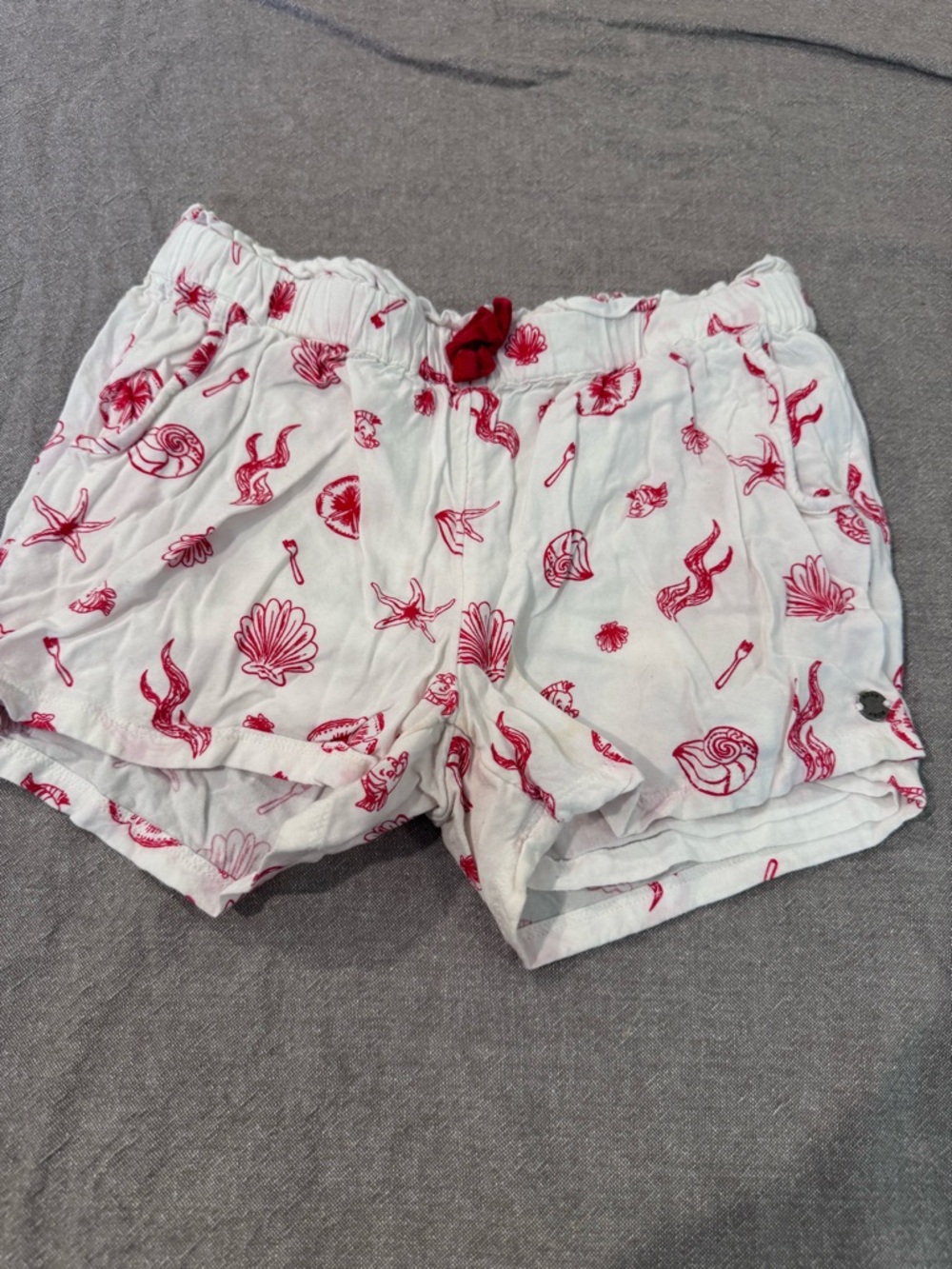 Disney Roxy Mermaid Junior's L Red  Soft-Shell Pull on Shorts Drawstring